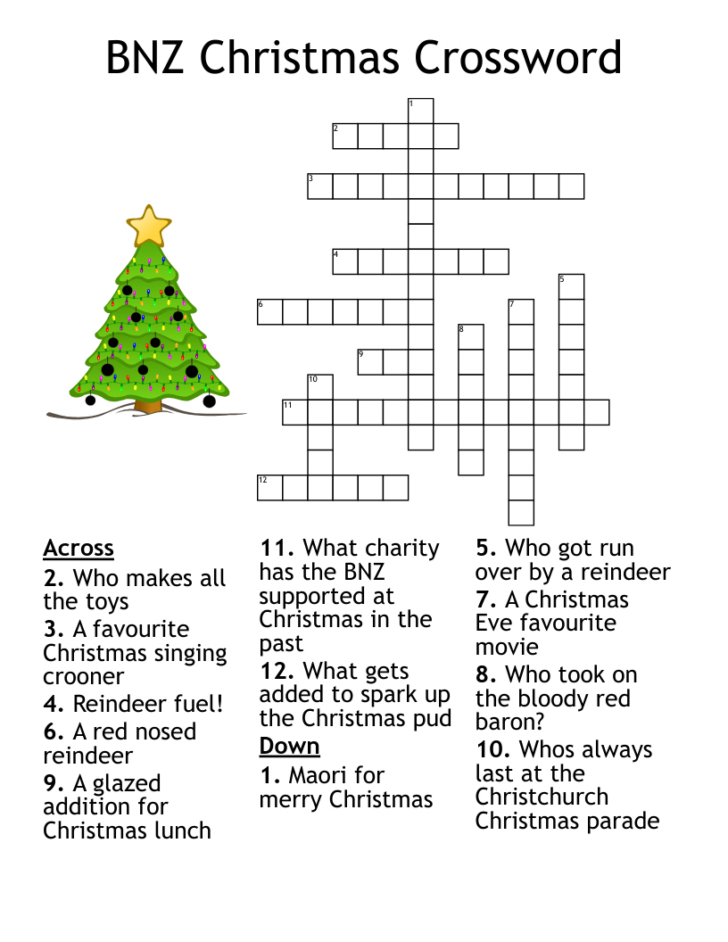 Giant Christmas Crossword Puzzle