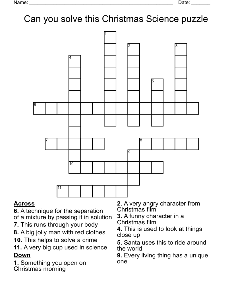 Can You Solve This Christmas Science Puzzle Crossword - Wordmint pertaining to The Science of Christmas Crossword Answers