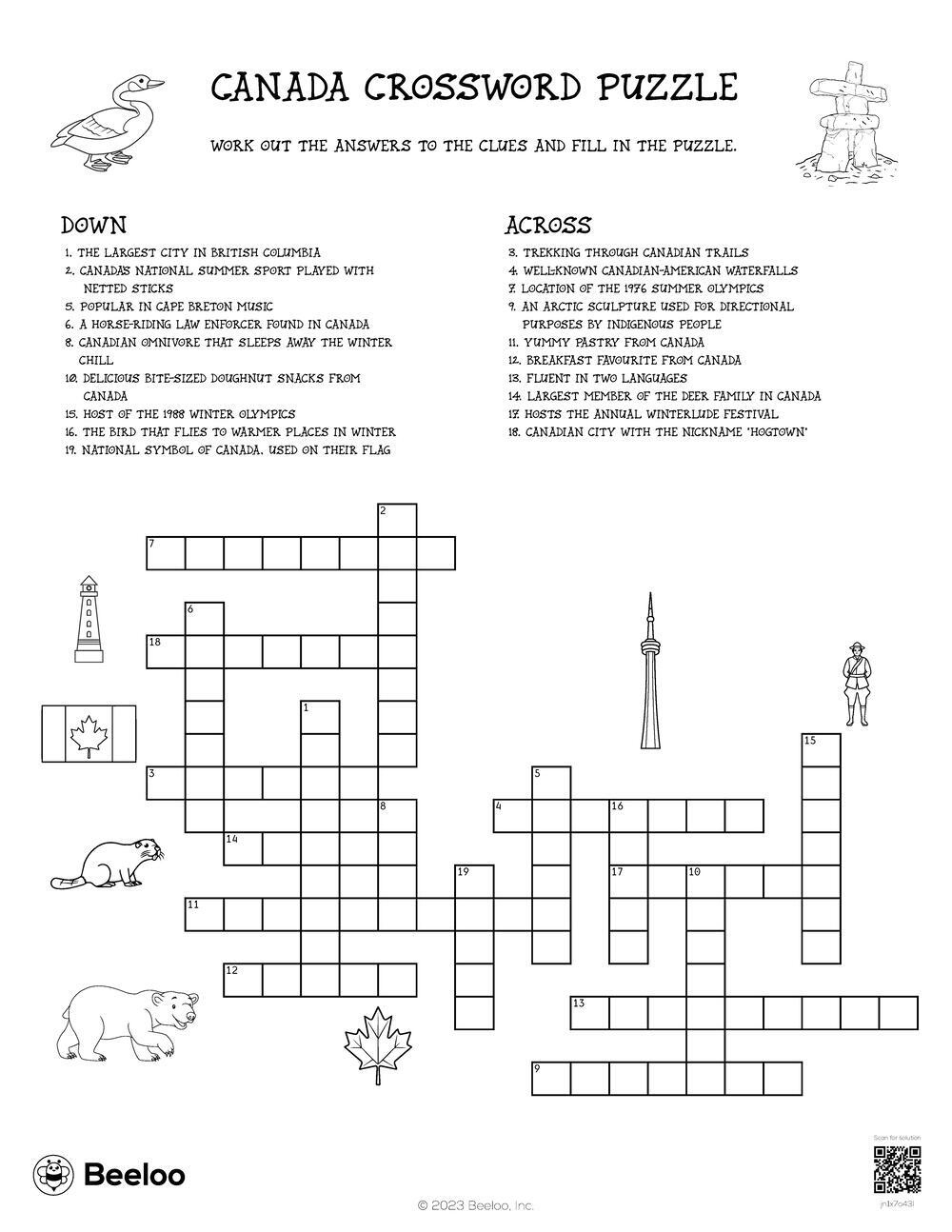canada crossword puzzle beeloo printable crafts and activities intended for christmas warmer crossword clue Canada Crossword Puzzle • Beeloo Printable Crafts And Activities intended for Christmas Warmer Crossword Clue