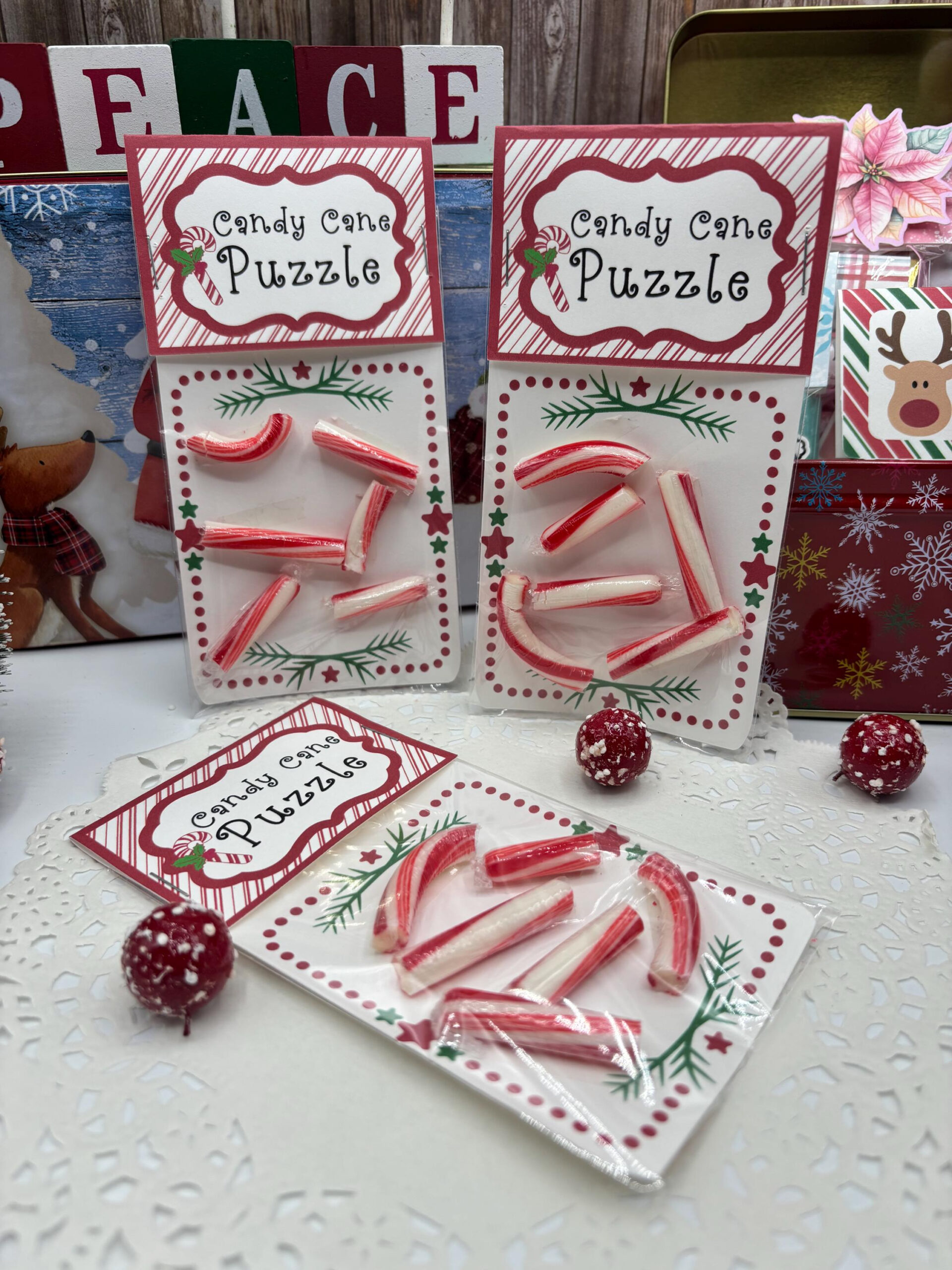 Candy Cane Puzzle - Etsy Canada intended for Some Gag Christmas Gifts Crossword Clue