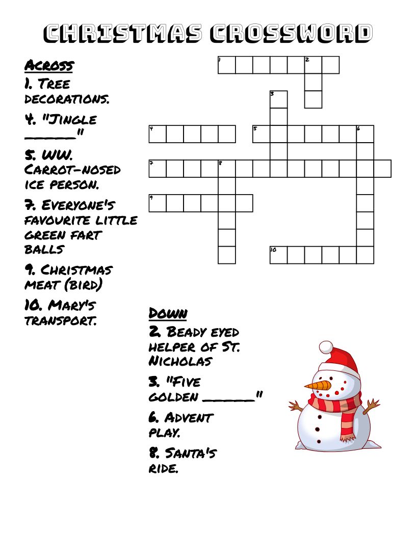 challenging christmas crossword wordmint in a visit from st nicholas on christmas crossword clue Challenging Christmas Crossword - Wordmint in A Visit From St Nicholas on Christmas Crossword Clue