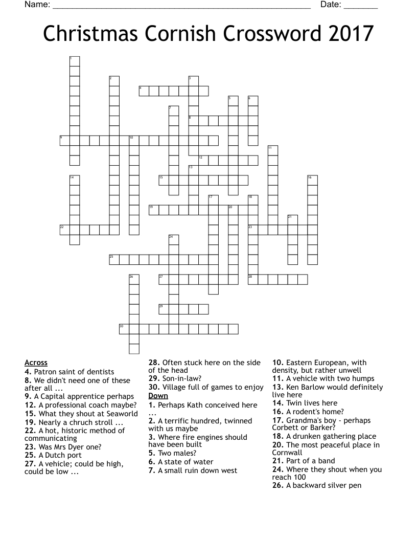 christmas cornish crossword 2017 wordmint regarding home for christmas break perhaps crossword clue Christmas Cornish Crossword 2017 - Wordmint regarding Home For Christmas Break Perhaps Crossword Clue