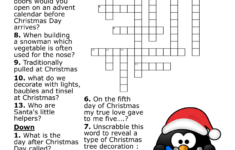 Christmas Crossword Clue – Wordmint within All I Want For Christmas Is Crosswords