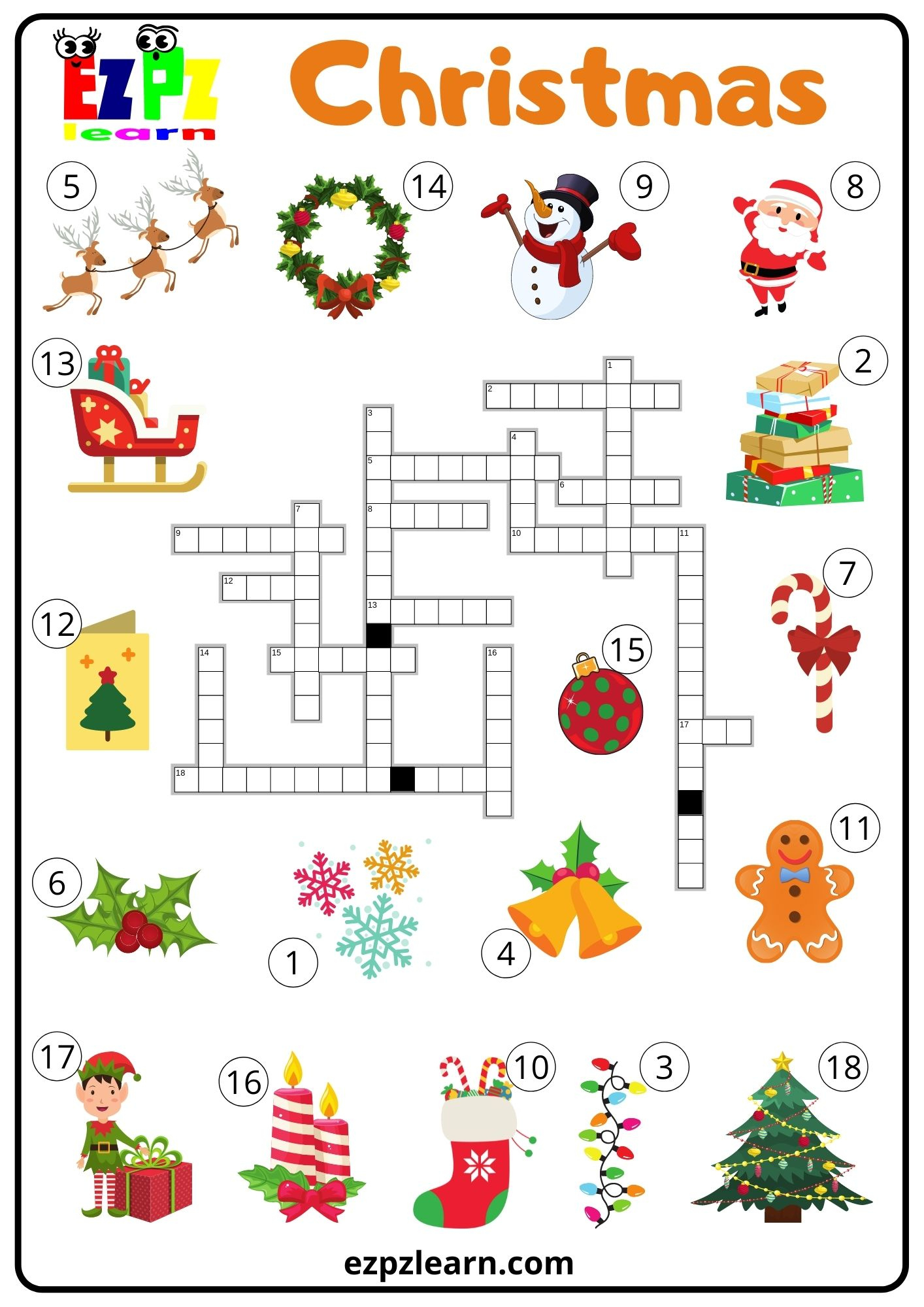 Christmas Crossword - Ezpzlearn for Christmas Crossword Online Game