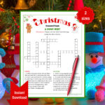 Christmas Crossword Puzzle | Christmas Activity Sheet | Holiday Regarding Material For Christmas Tree Snow Crossword Clue