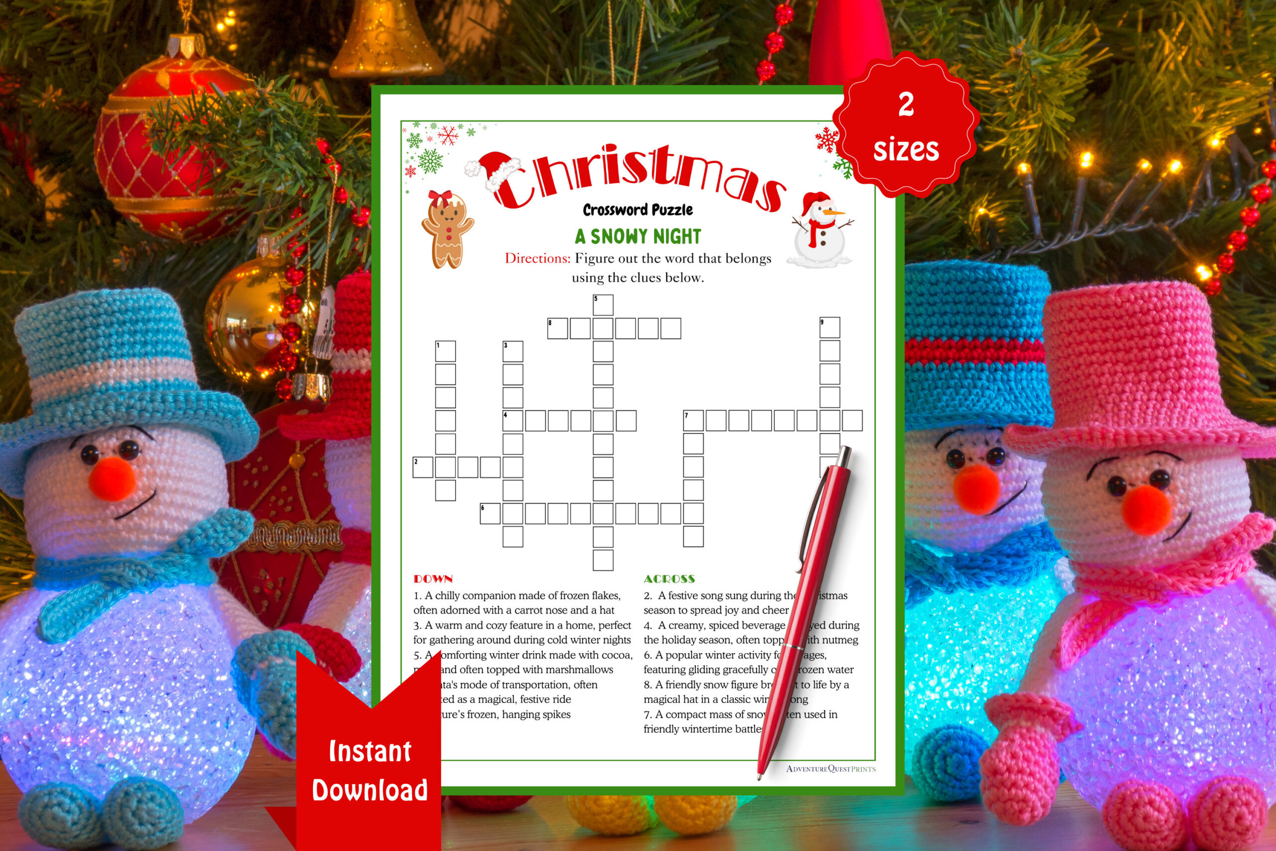 Christmas Crossword Puzzle | Christmas Activity Sheet | Holiday regarding Material For Christmas Tree Snow Crossword Clue