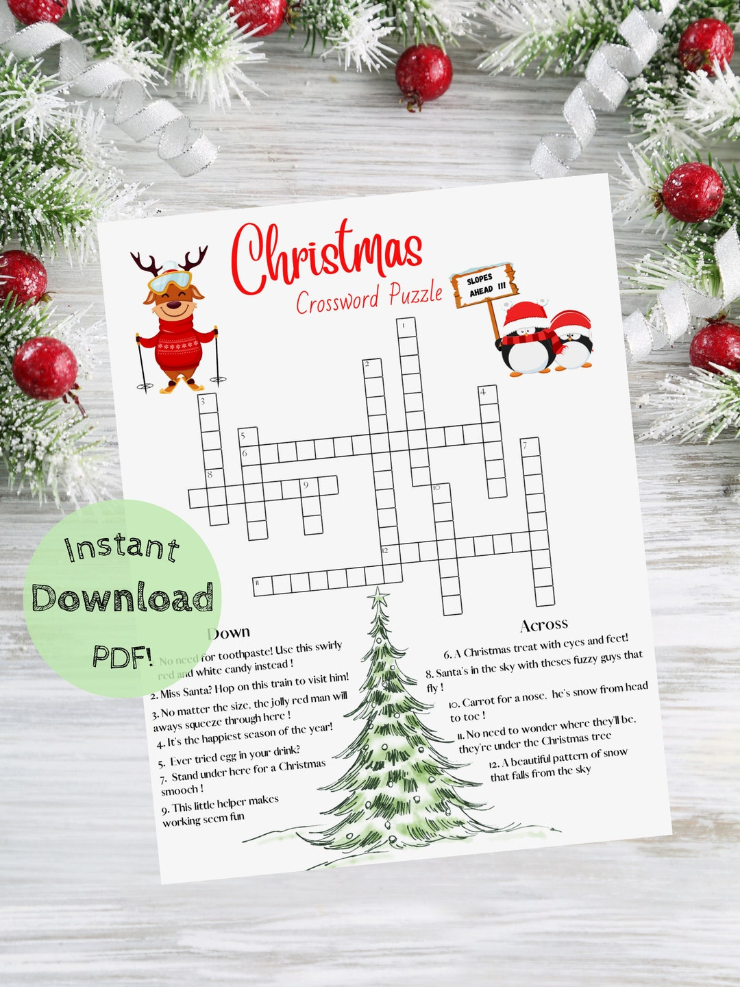 Christmas Crossword Puzzle, Christmas Family Games, Christmas Word for Sweet Christmas Decor Crossword Clue