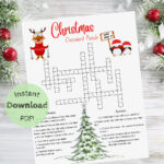 Christmas Crossword Puzzle, Christmas Family Games, Christmas Word In It Falls On The Eve Of Christmas Eve Crossword