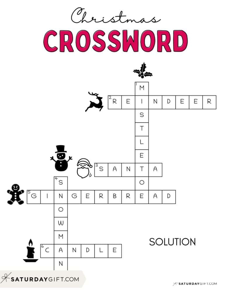 Christmas Crossword Puzzle - Cute &amp;amp; Free Printable | Saturdaygift for Christmas Purchase Crossword Clue