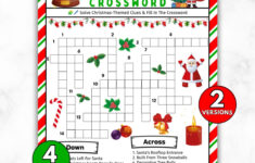 Christmas Crossword Puzzle For Adults – Etsy with It Might Get Decorated At Christmas Crossword