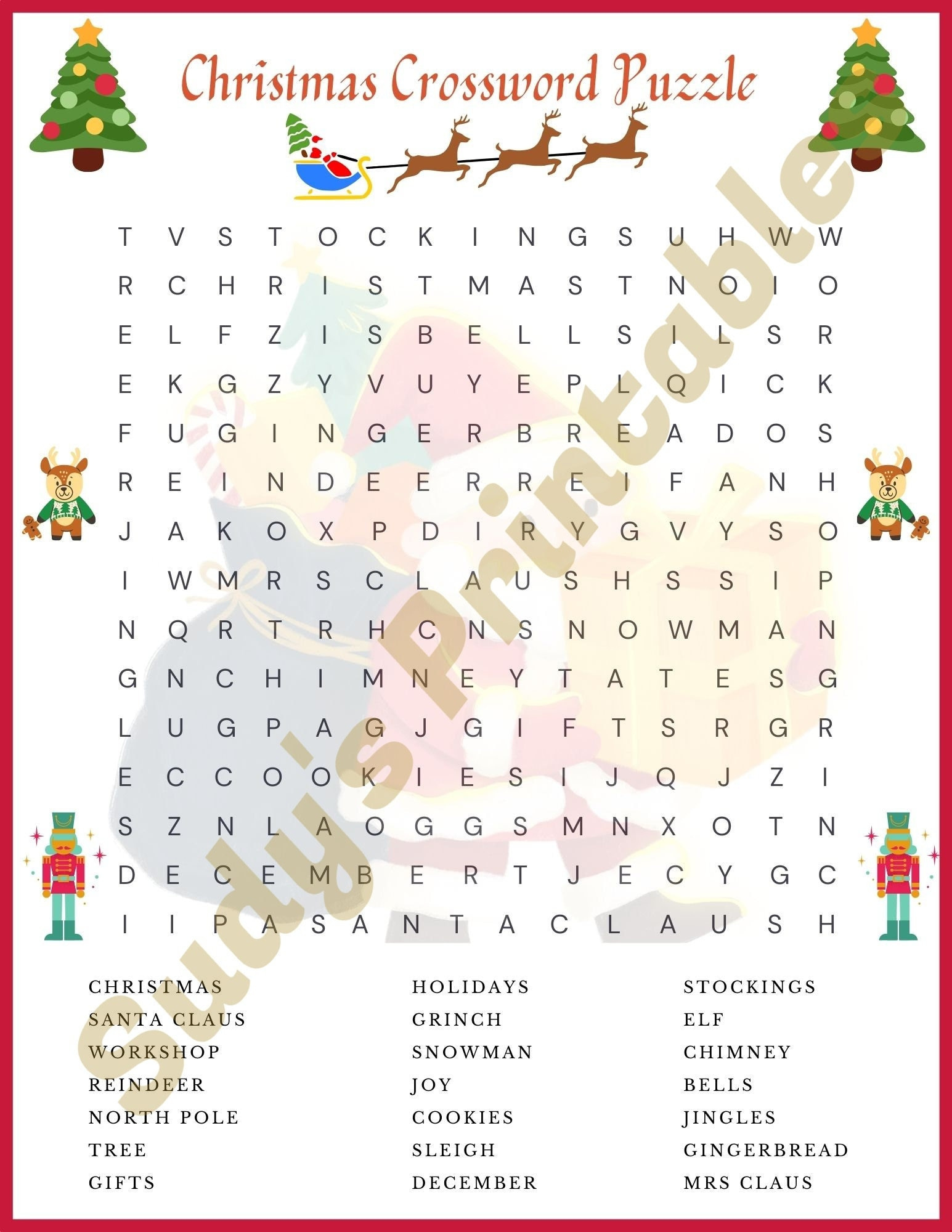 Christmas Crossword Puzzle Fun For Children Activity During The regarding Christmas Crossword Word Search