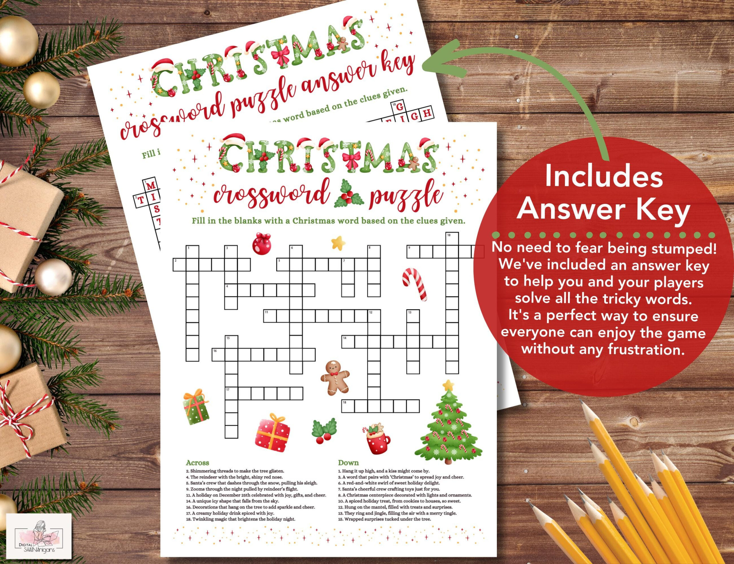 Christmas Crossword Puzzle Game Printable For Kids And Adults pertaining to Christmas Dinner Centerpiece Crossword 3 Letters