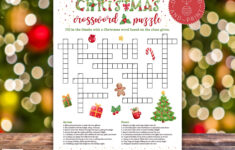 Christmas Crossword Puzzle Game Printable For Kids And Adults throughout Christmas Material Crossword Clue