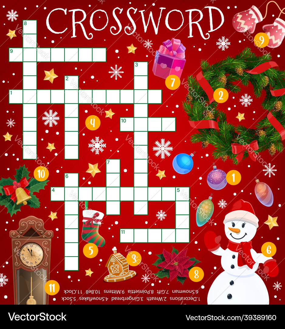christmas crossword puzzle game royalty free vector vectorstock in some purchases for christmas displays crossword Christmas Crossword Puzzle Game – Royalty-Free Vector | Vectorstock in Some Purchases For Christmas Displays Crossword