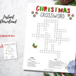 Christmas Crossword Puzzle Printable, Instant Download Kids Intended For Christmas Symbol Crossword Clue