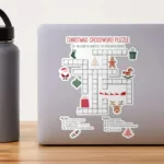 "Christmas Crossword Puzzle" Sticker For Salegitarus | Redbubble Regarding Sticker On A Christmas Present Crossword Clue