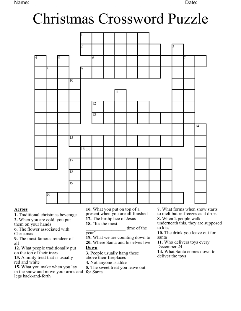 christmas crossword puzzle wordmint regarding free christmas crossword printable Christmas Crossword Puzzle - Wordmint regarding Free Christmas Crossword Printable
