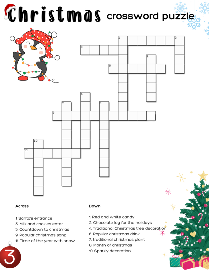 Christmas Crosswords For Adults with Answers