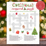Christmas Crossword Puzzles For Adults   Etsy Throughout Some Purchases For Christmas Displays Crossword