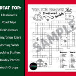 Christmas Crossword Word Puzzle | Word Scramble | Word Game In Christmas Stocking Stuffer Crossword