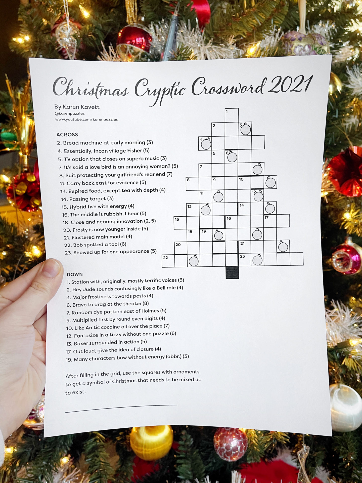 christmas cryptic crossword 2021 karen kavett in like some christmas trees crossword clue Christmas Cryptic Crossword 2021 - Karen Kavett in Like Some Christmas Trees Crossword Clue