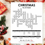 Christmas Fill In Puzzle [Free Printable Pdf] Within Christmas Carols Crossword Clue 5 Letters