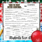 Christmas Holiday Activities For Middle School Ela English: Mad Throughout Part Of A Beloved Christmas Poem Crossword