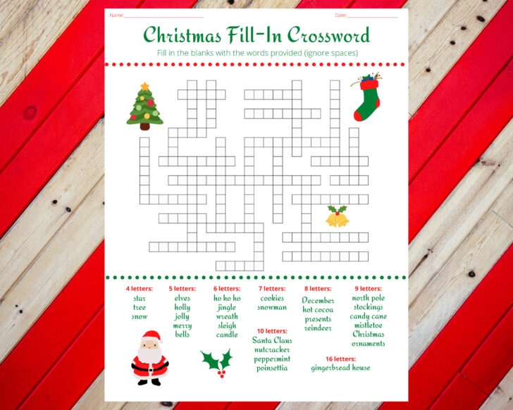 Christmas Crossword Puzzle Printable For Adults Christmas Crossword Puzzle Printable For Adults