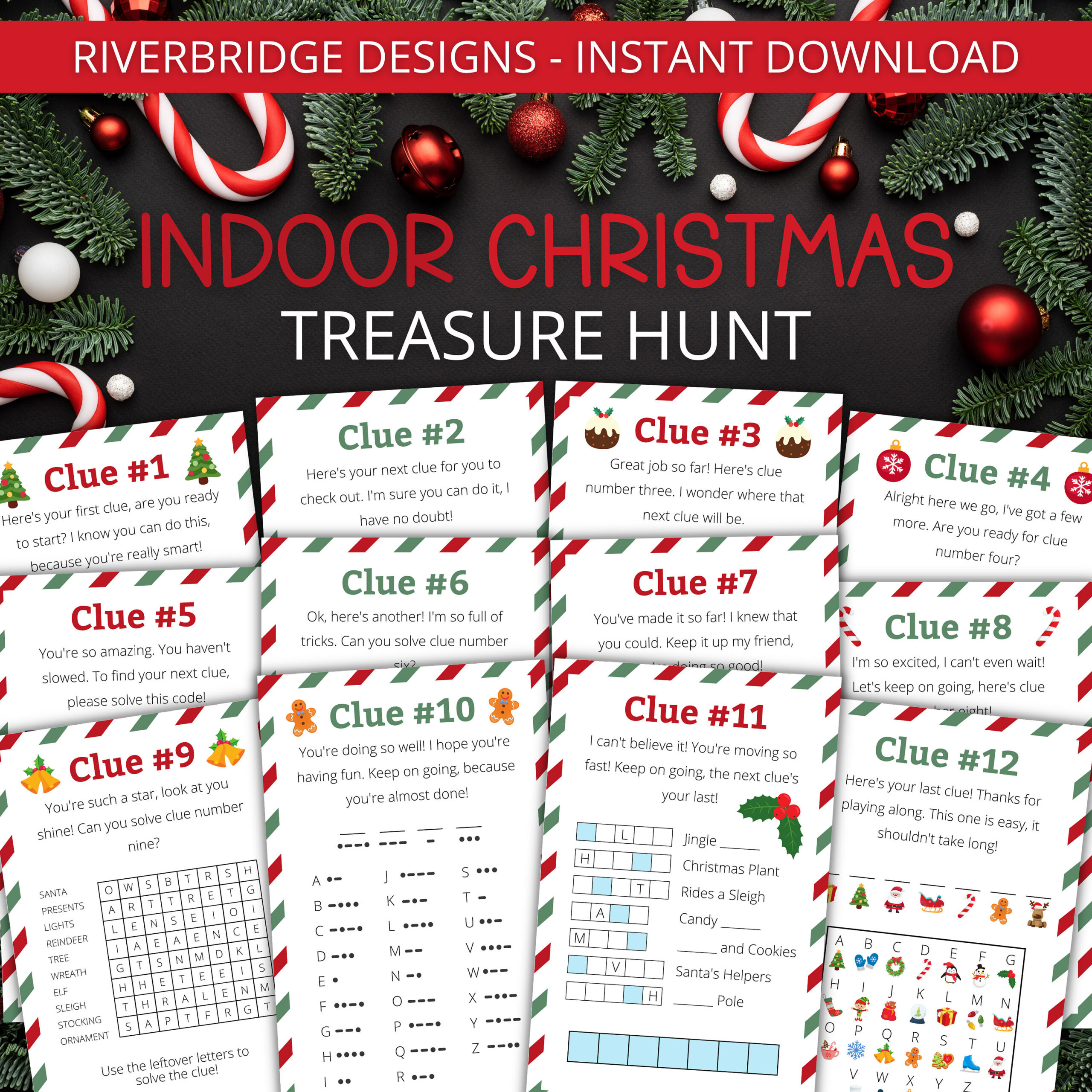 Christmas Scavenger Hunt Adult Kids - Etsy within Christmas Themed Pub Crawl Crossword Clue