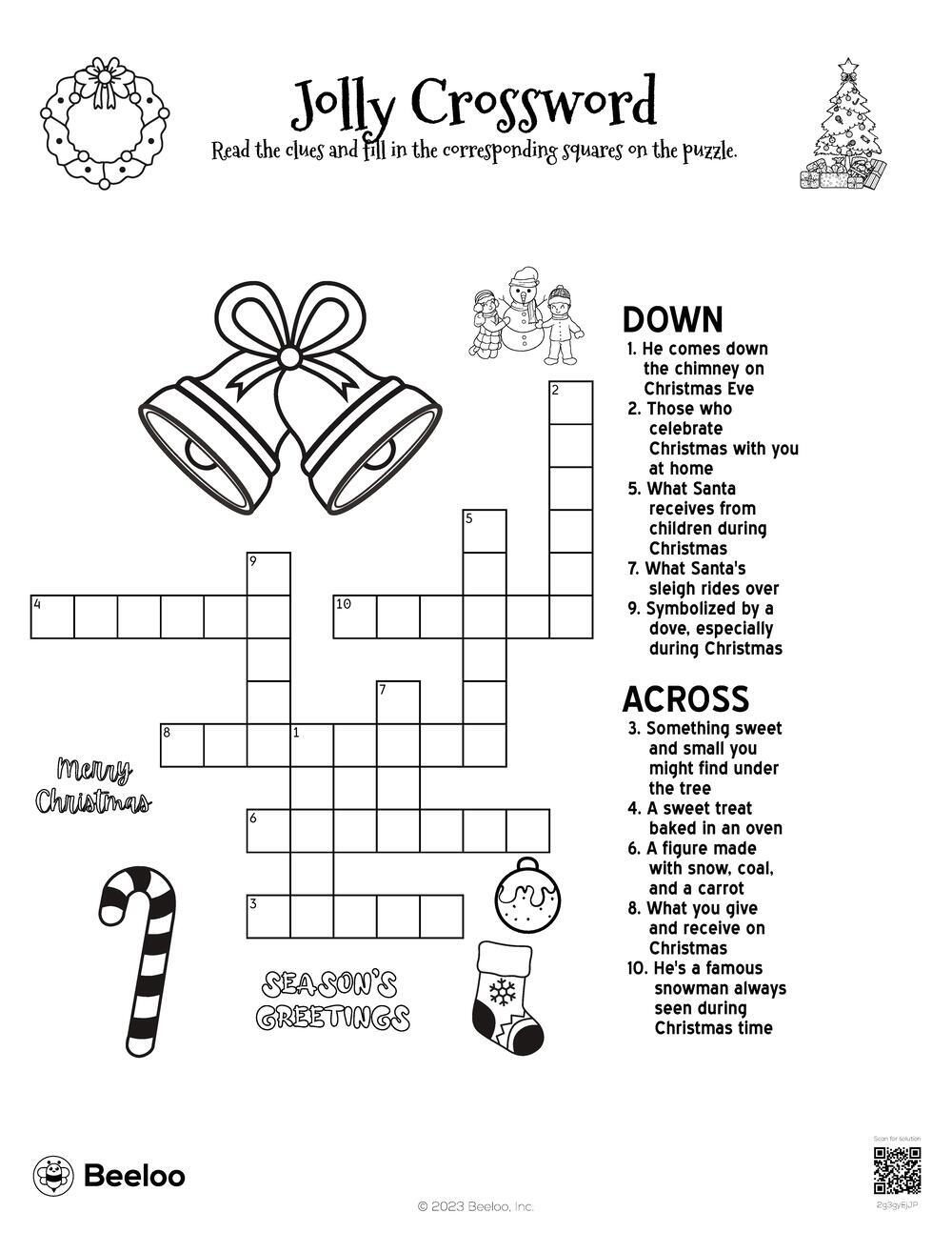 Christmas-Themed Crossword Puzzles • Beeloo Printable Crafts And with regard to Christmas Themed Crossword Puzzle