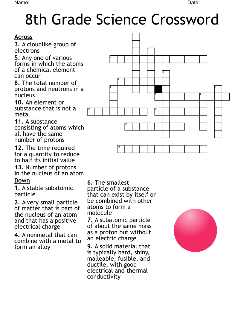 Christmas Themed Science Crossword - Wordmint with Christmas Science Crossword Answer Key