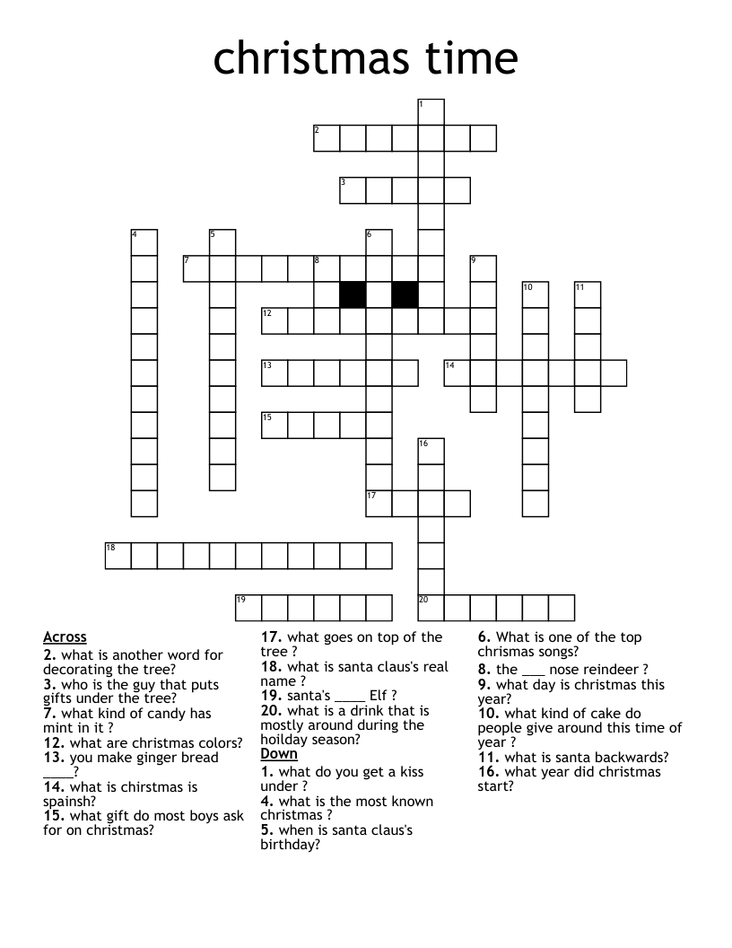 christmas time crossword wordmint with regard to christmas gifts crossword puzzle answers Christmas Time Crossword - Wordmint with regard to Christmas Gifts Crossword Puzzle Answers