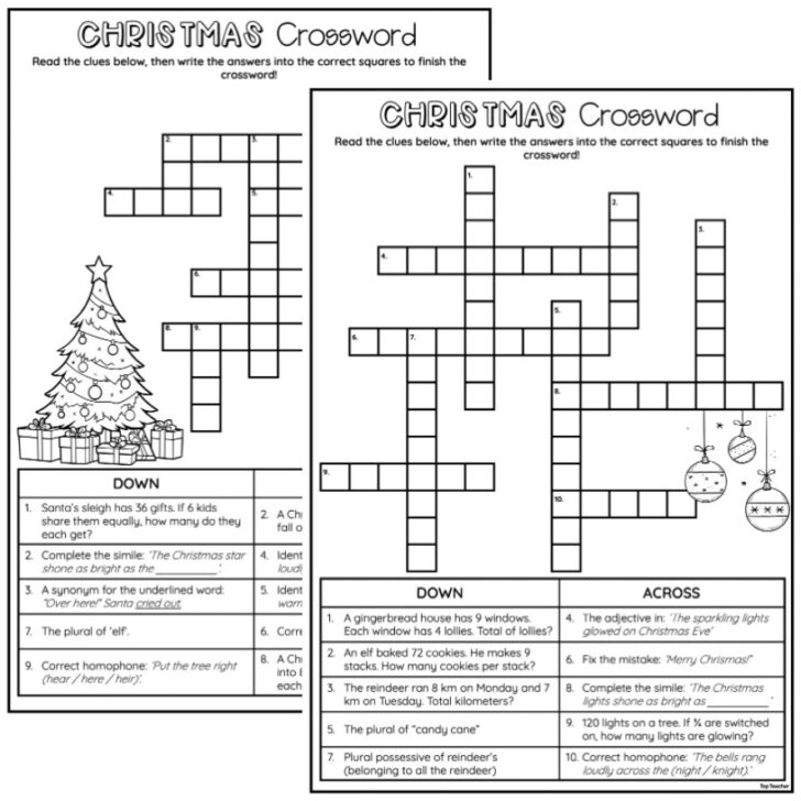 The Holiday Zone Merry Christmas Crossword Puzzle
