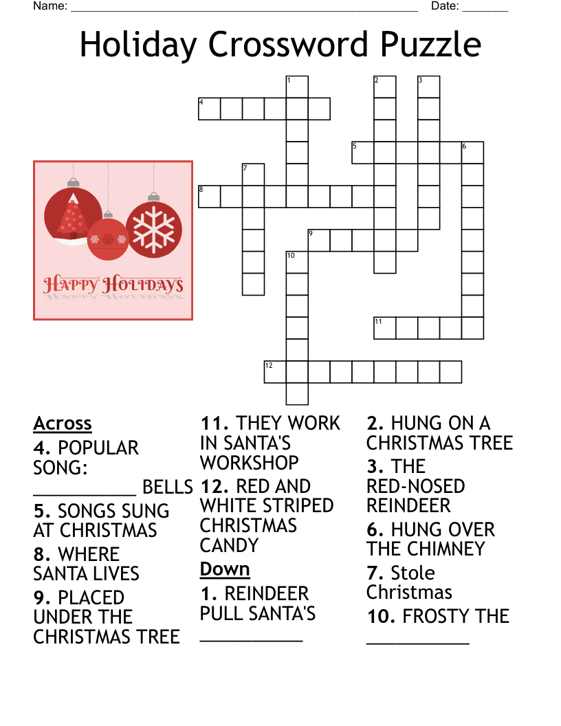 Christmas Trivia! Crossword - Wordmint throughout Christmas Period Crossword Clue