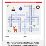 Christmas Vocabulary Crossword – Esl Christmas Crossword Puzzle With Regard To Popular Christmas Time Desserts Crossword