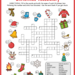 Christmas Vocabulary Image Crossword With Free Christmas Printable Crossword Puzzle