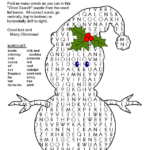 Christmas Word Puzzle, Word Search Printables   Hubpages Regarding The Holiday Zone Christmas Crossword