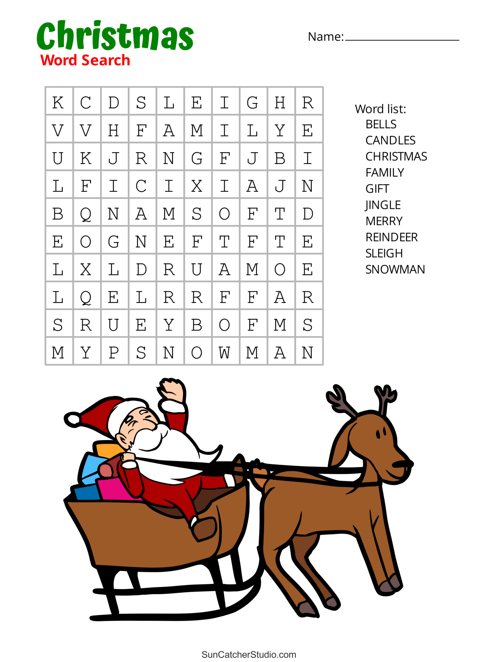 Christmas Word Search (Free Printable Pdf Puzzles) – Free inside Christmas Crossword Puzzle Online