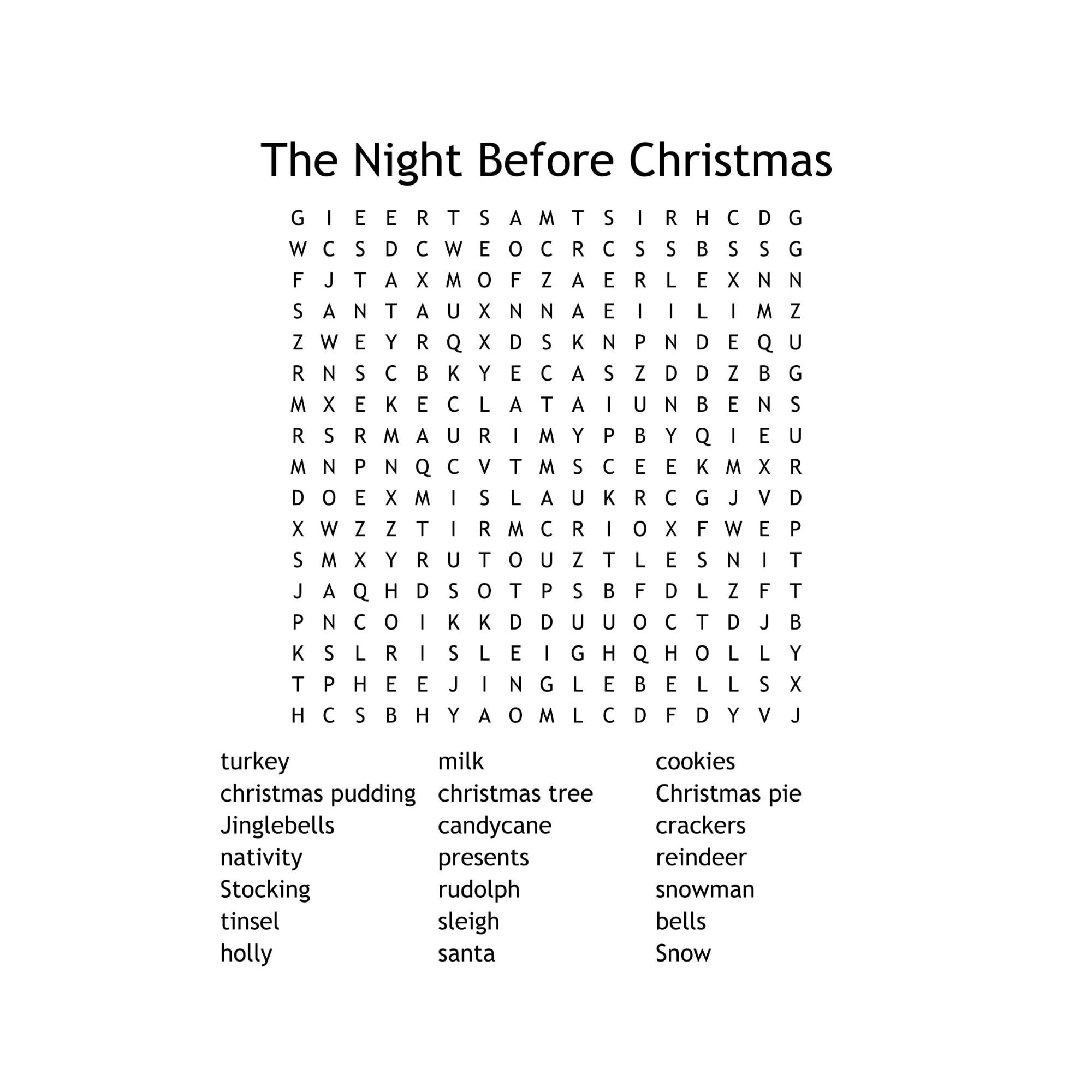 Christmas Word Search Printable Download | Pdf Instant Digital with regard to Nightmare Before Christmas Crossword