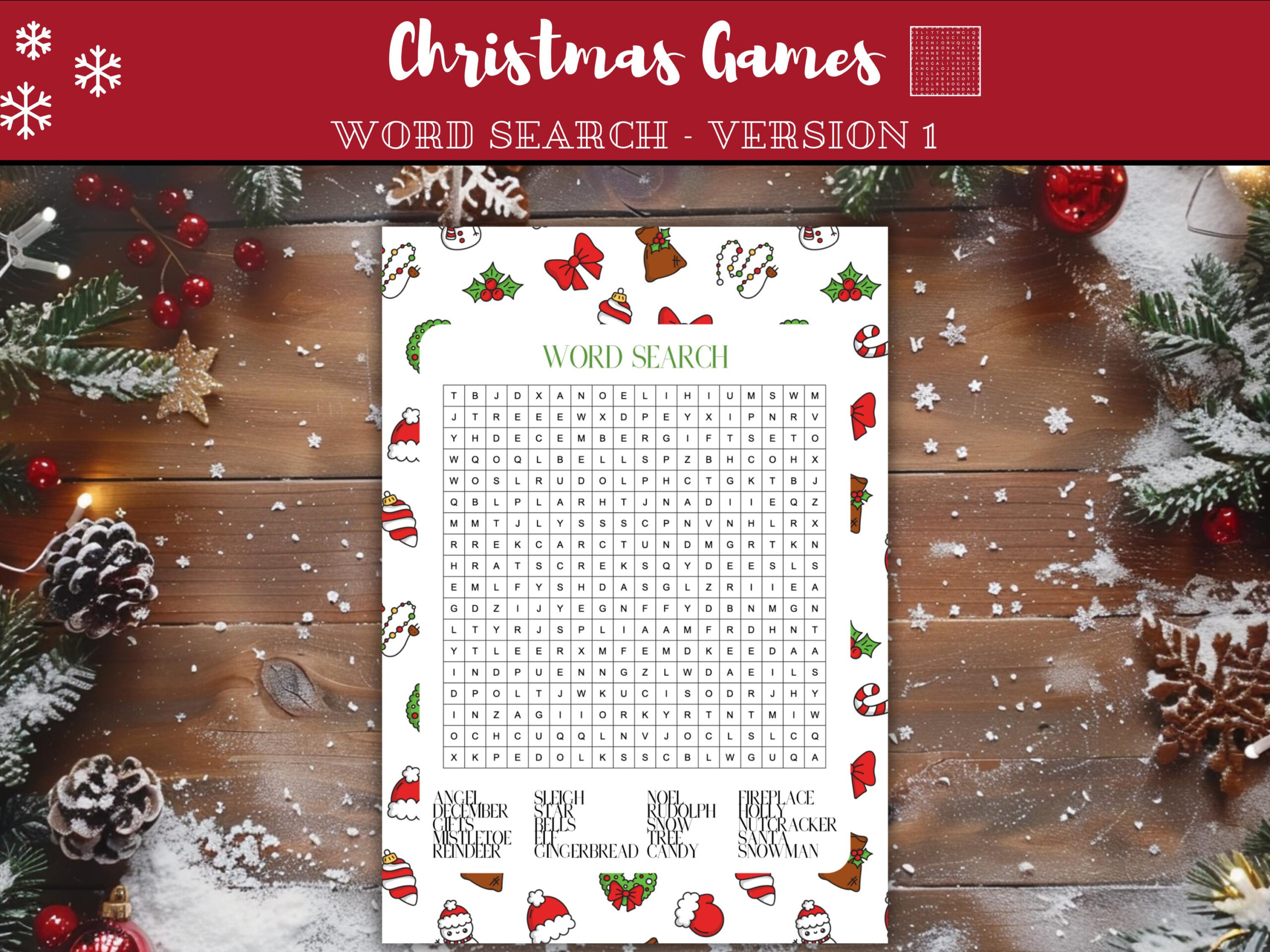 Christmas Word Search Puzzle: Fun Holiday Activity (Digital inside Santa&amp;amp;#039;s Route on Christmas Eve Crossword Clue