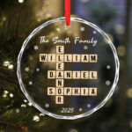 Crossword Ornament Family   Etsy Uk Pertaining To Spherical Christmas Tree Ornament Crossword Clue