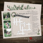 Crossword Puzzle Christmas Card   Etsy For Crossword Puzzle Christmas Card