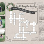 Crossword Puzzle Christmas Card   Etsy Intended For Words On A Christmas Card Crossword Clue