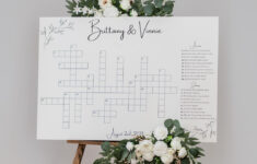 Custom Dry Erase Wedding Crossword – Large Print – Shipped inside Christmas Stamp Pair Crossword
