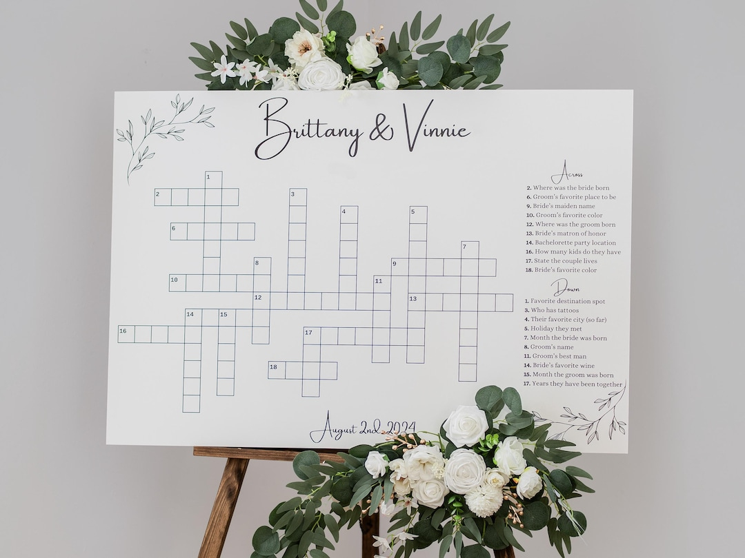 custom dry erase wedding crossword large print shipped inside christmas stamp pair crossword Custom Dry Erase Wedding Crossword - Large Print - Shipped inside Christmas Stamp Pair Crossword