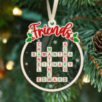 Custom Friends Crossword Ornament, Personalized Best Friends Pertaining To Popular Christmas Ornament For One Crossword Clue