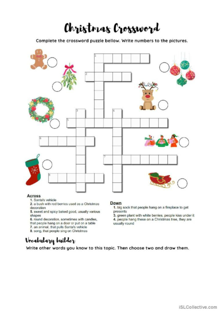 Easy Christmas Crossword Puzzle Easy Christmas Crossword Puzzle