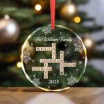 Family Crossword   Etsy Throughout Decorative Spheres Christmas Crossword