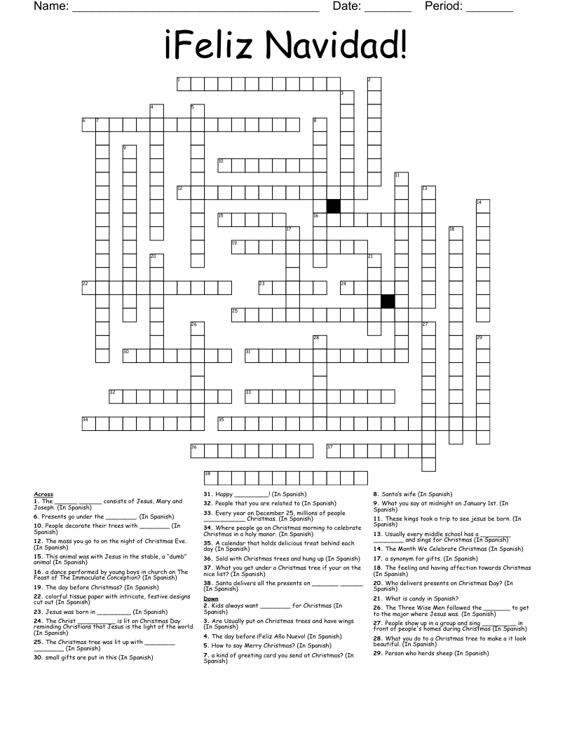 feliz navidad crossword wordmint regarding christmas crossword puzzle in spanish Feliz Navidad! Crossword - Wordmint regarding Christmas Crossword Puzzle in Spanish