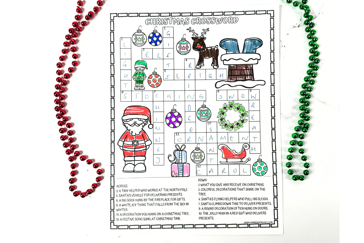Free Christmas Crossword Printable intended for It Falls on the Eve of Christmas Eve Crossword